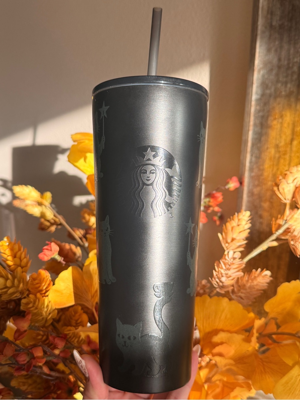 Starbucks 2026 Halloween Black Cat Glow In The Dark Stainless Tumbler - Picture 4 of 6